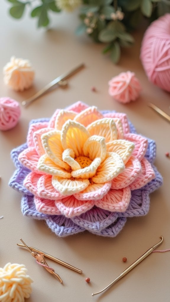 puffed layered floral design