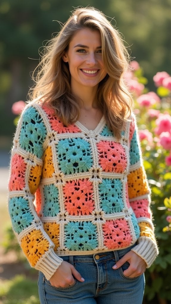 retro style cozy sweater