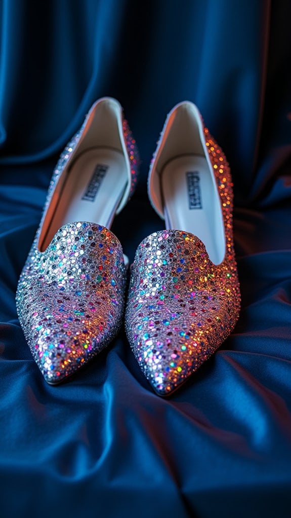 sparkling embellished footwear design