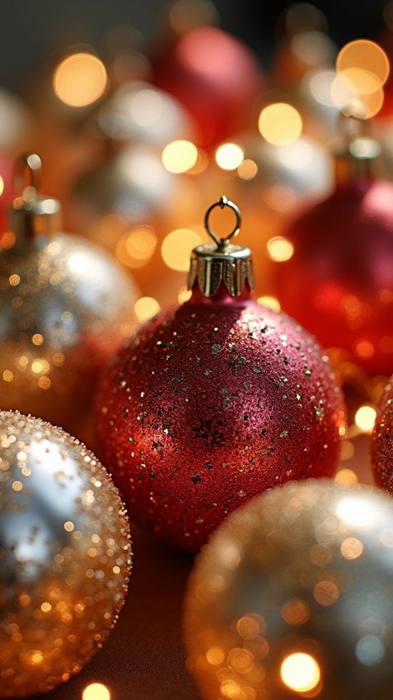 sparkling festive decorations shining