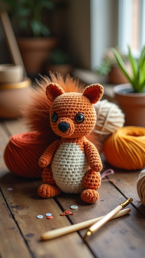 spooky squirrel crochet toy