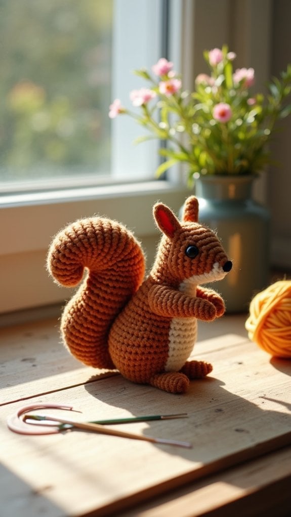 spring themed squirrel decor