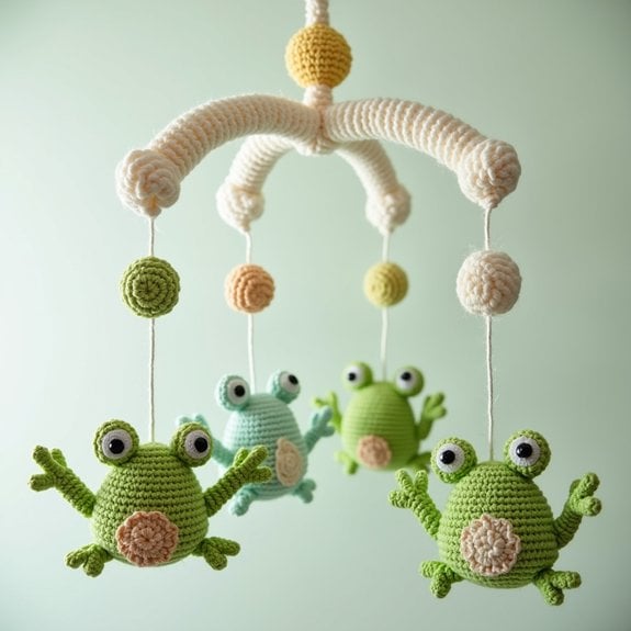 adorable frog baby mobile