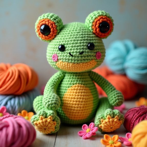 adorable handmade frog plush