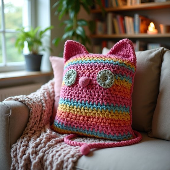 cat themed decorative cushions