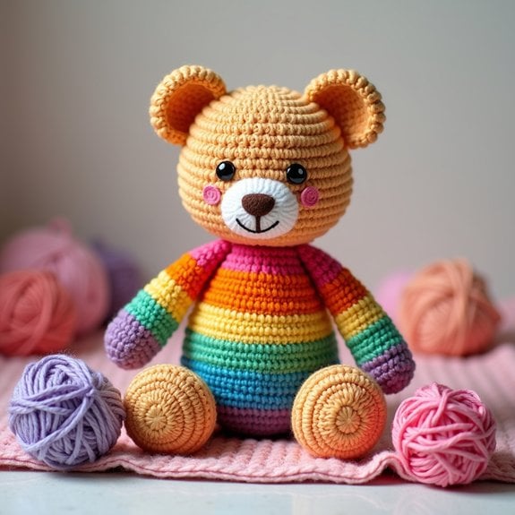 colorful crochet bear pattern