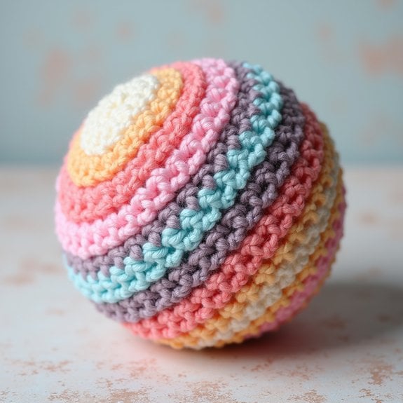 colorful yarn craft sphere