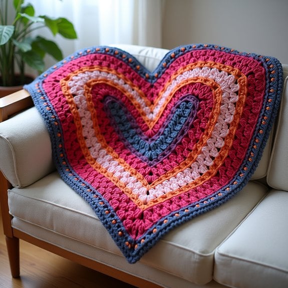 cozy heart shaped blanket square