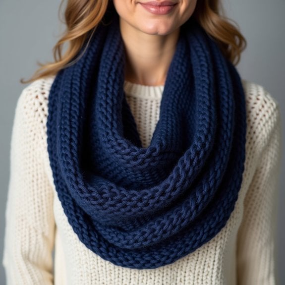 cozy midnight blue scarf