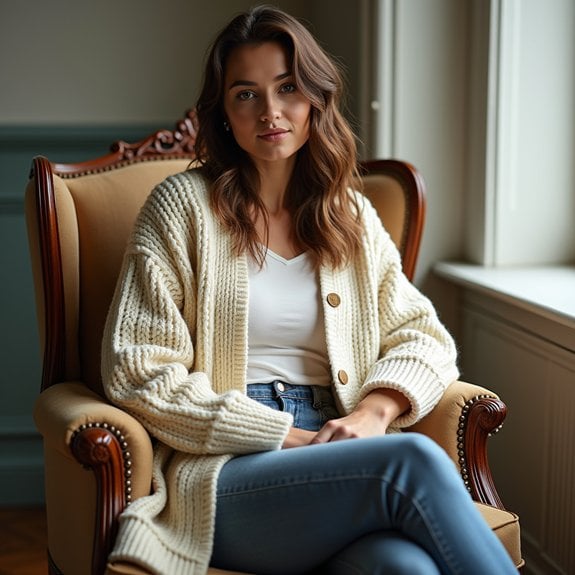 cozy textured knitwear cardigan