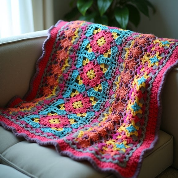 crochet granny square border