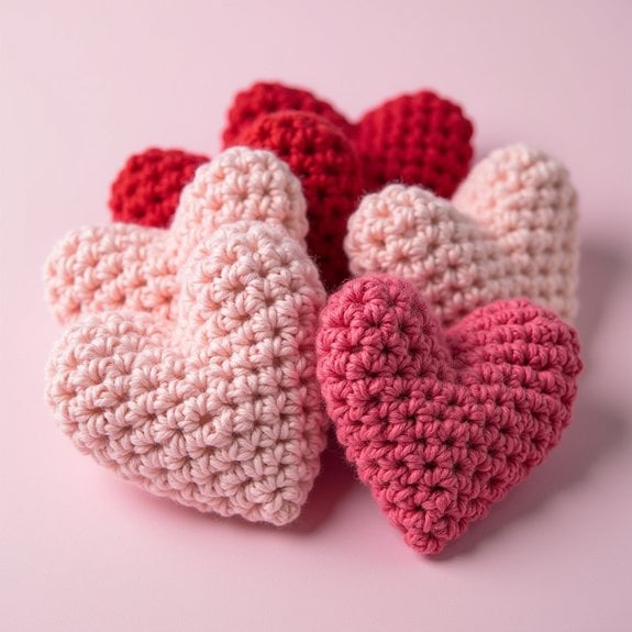 crochet heart in 3d