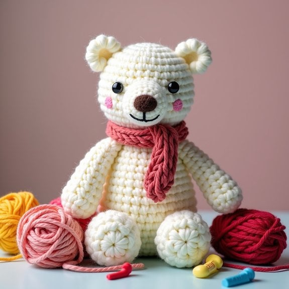 crochet playful polar bear