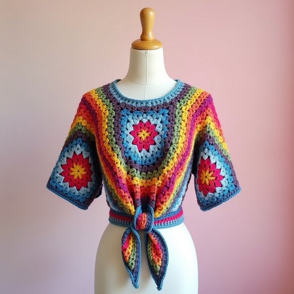 crochet tie front top