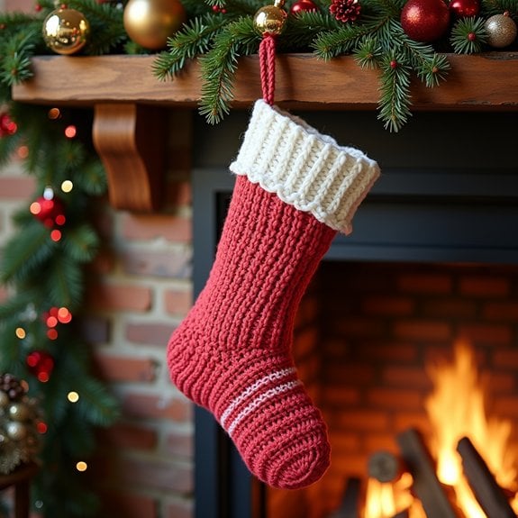 festive striped holiday stocking