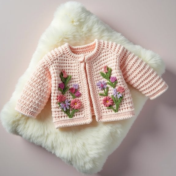 floral design baby cardigan