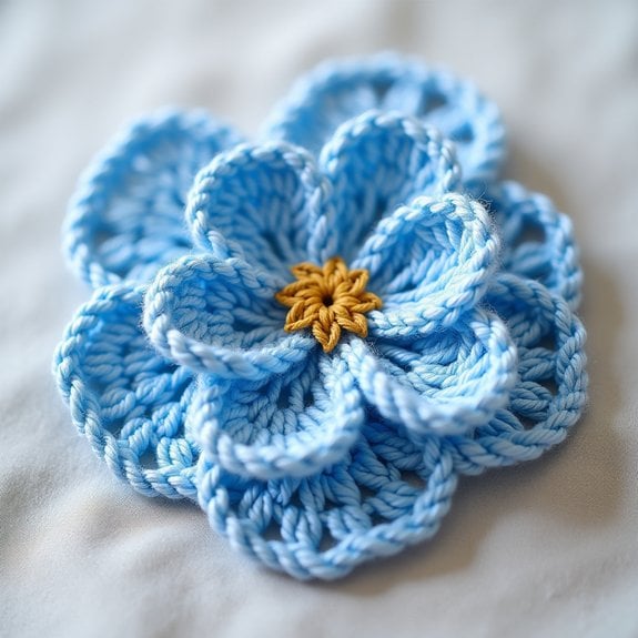 frosty blue floral design