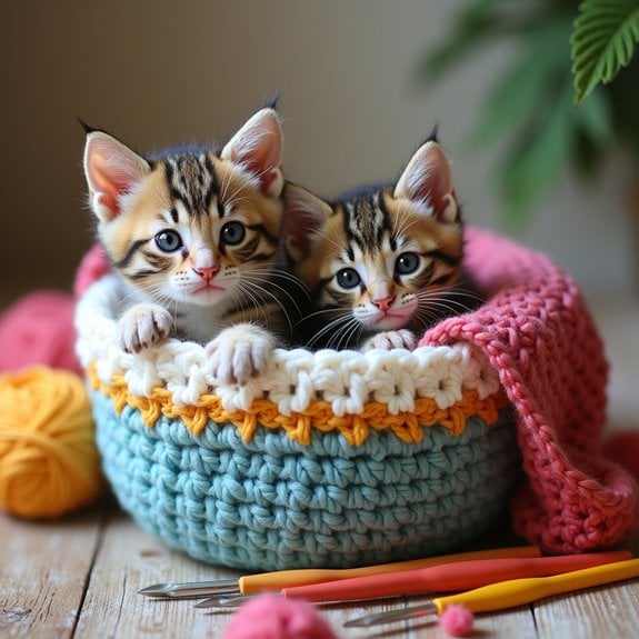 handmade cozy cat baskets
