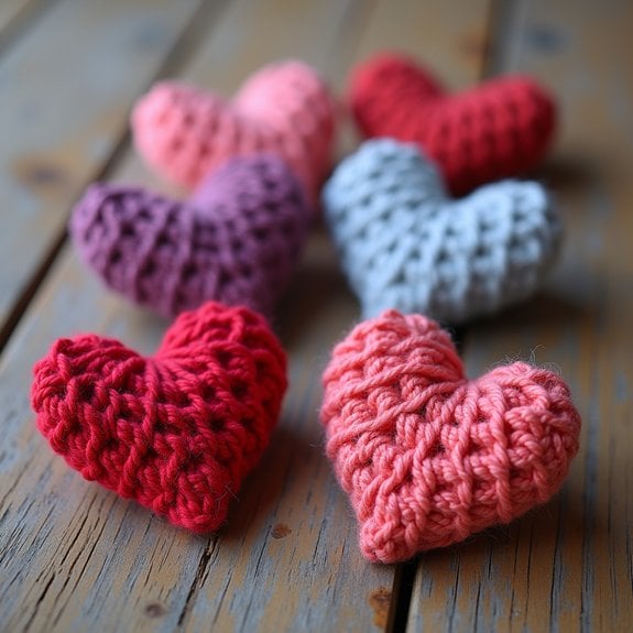 handmade crochet heart magnet
