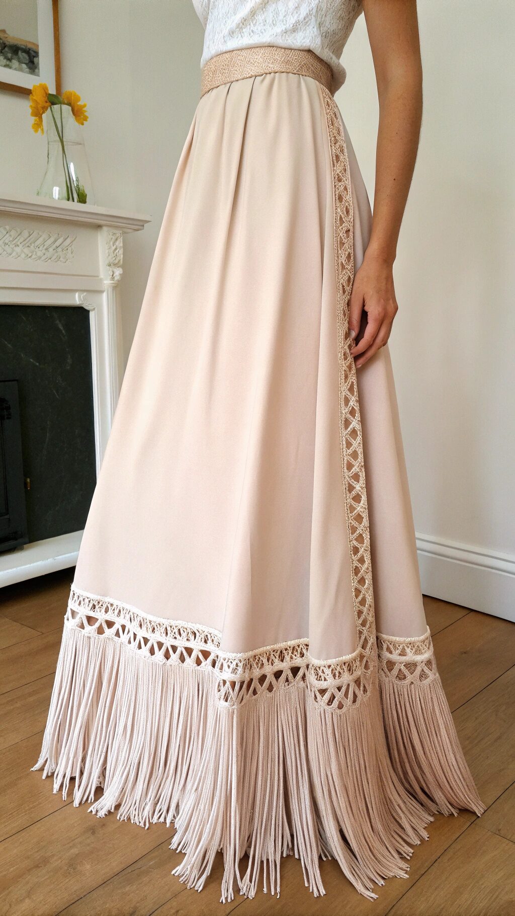 Fringe-Trimmed Skirt