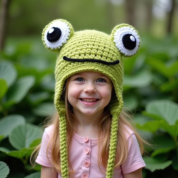 kids frog themed hat