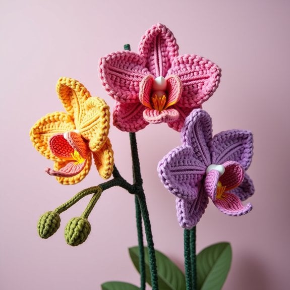 orchid floral design motif