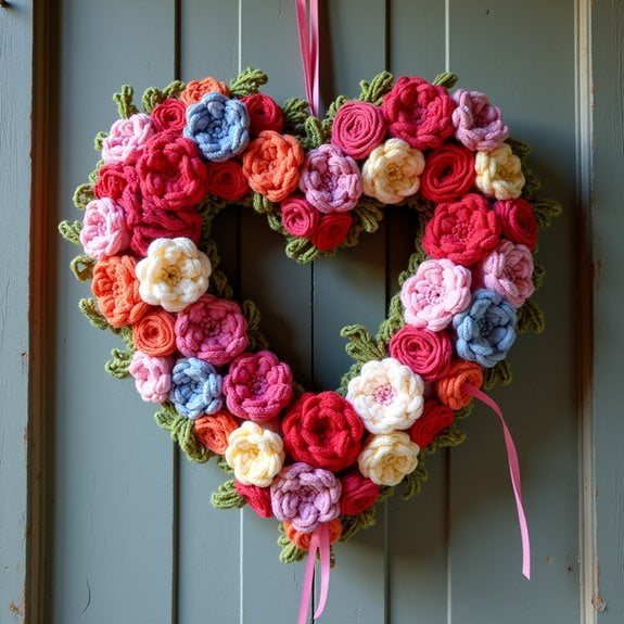 romantic heart shaped wreath