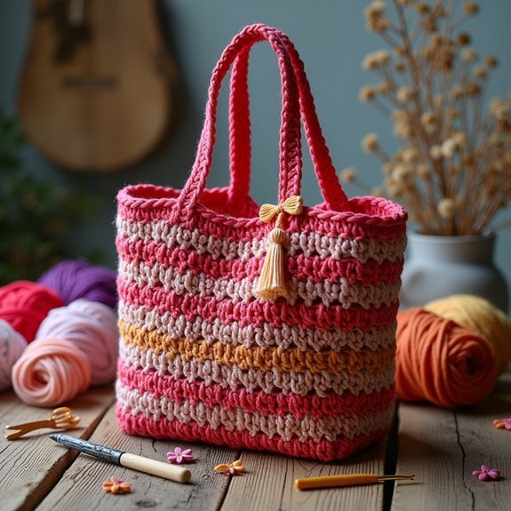 stylish handmade crochet bag