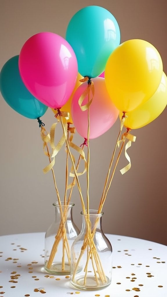 vibrant balloon centerpiece arrangements