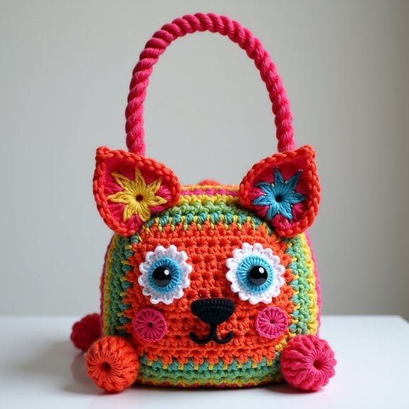 whimsical animal crochet bag