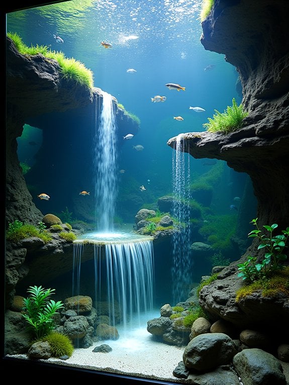 cascading multi level fish tanks