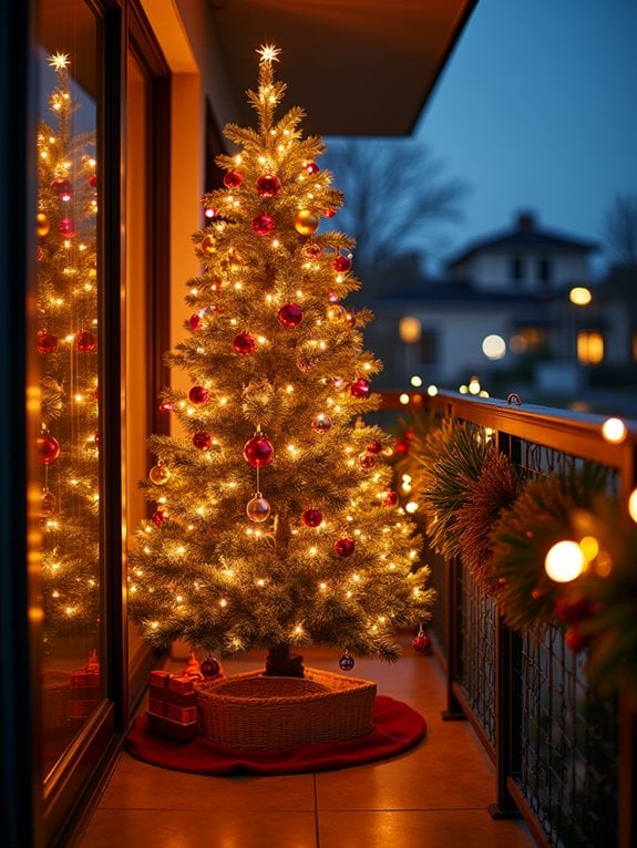 cozy balcony christmas display