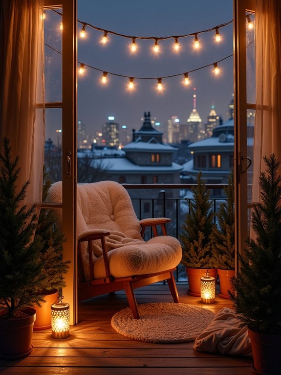 cozy balcony reading lighting