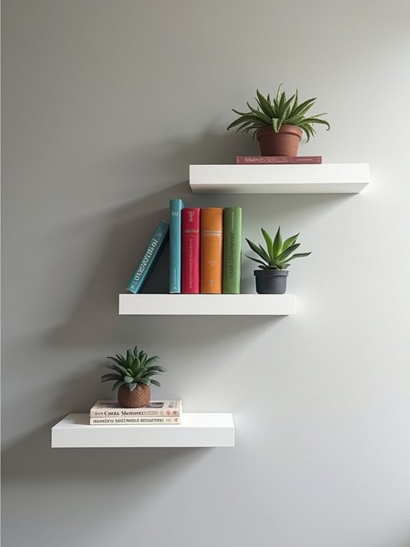 floating corner shelves maximize space