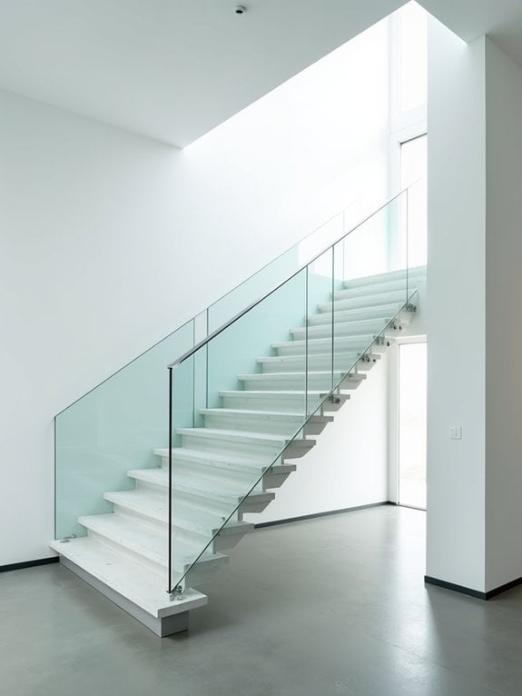 floating staircases with glass
