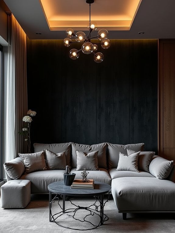 luxurious black velvet walls