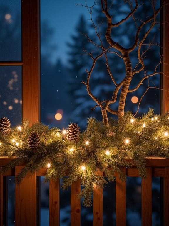 rustic illuminated branch display