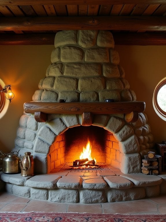 rustic stone fireplace design