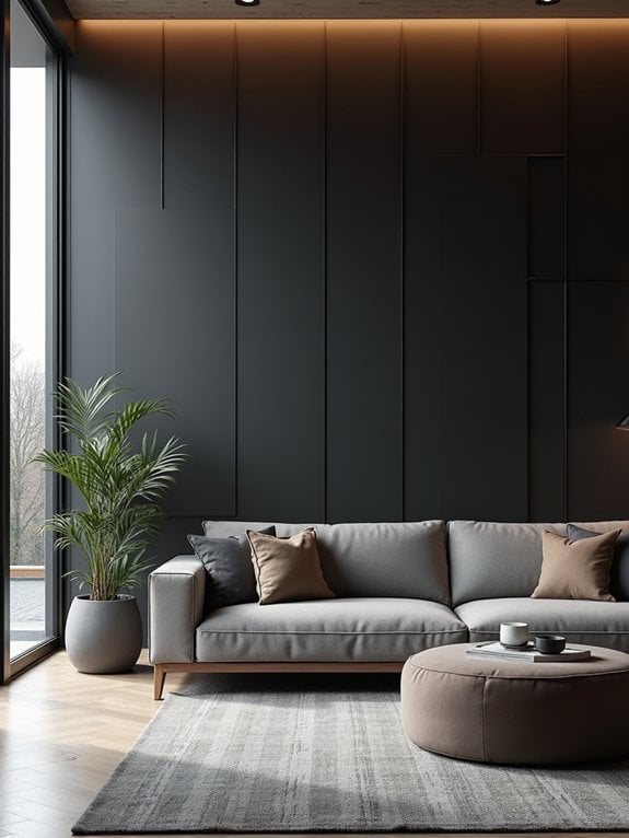 sophisticated black panel wall