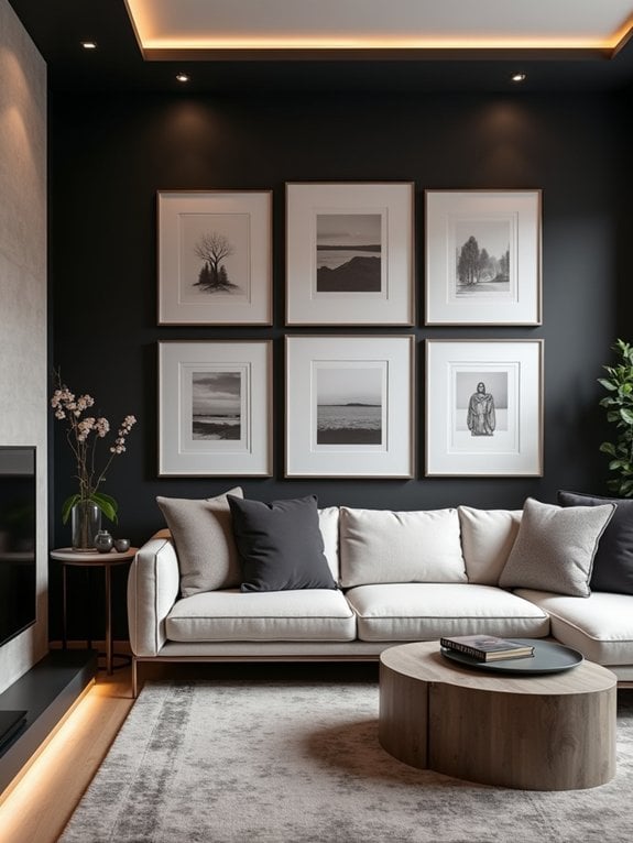 stunning black gallery wall