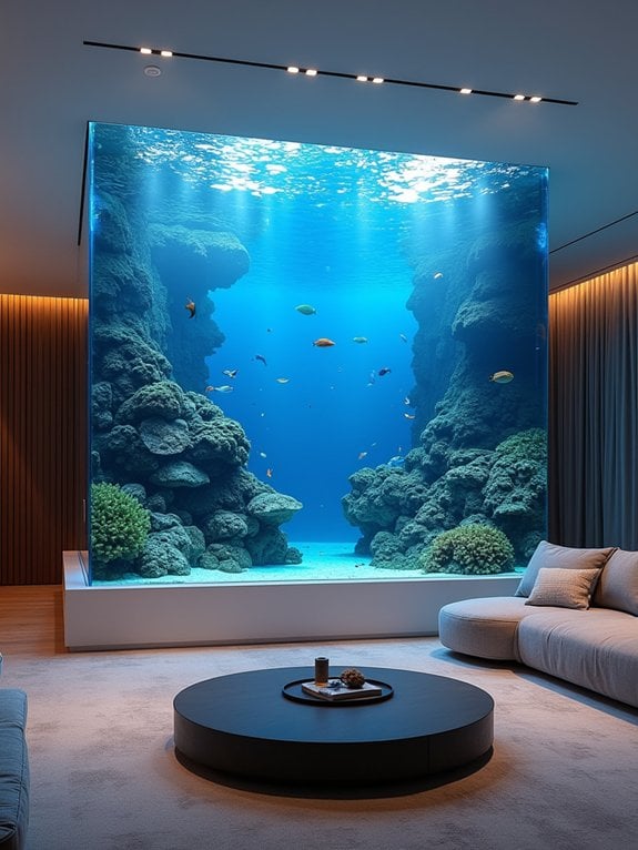 suspended aquarium ceiling feature