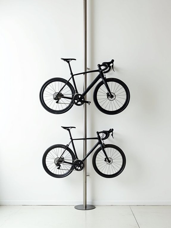 versatile tension mounted bike storage