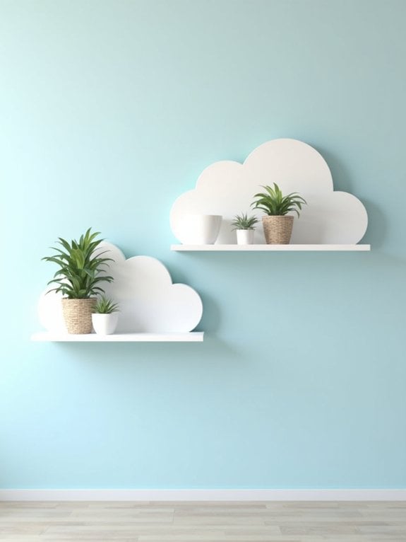 whimsical cloud shaped shelves
