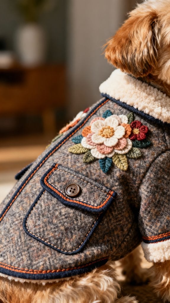 appliqu dog coat design