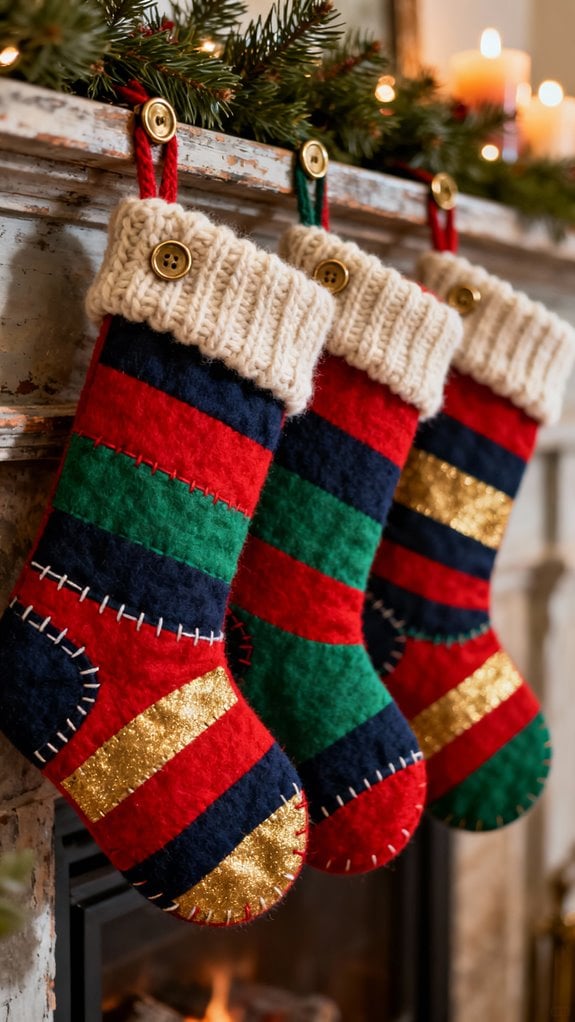 bold striped christmas stockings