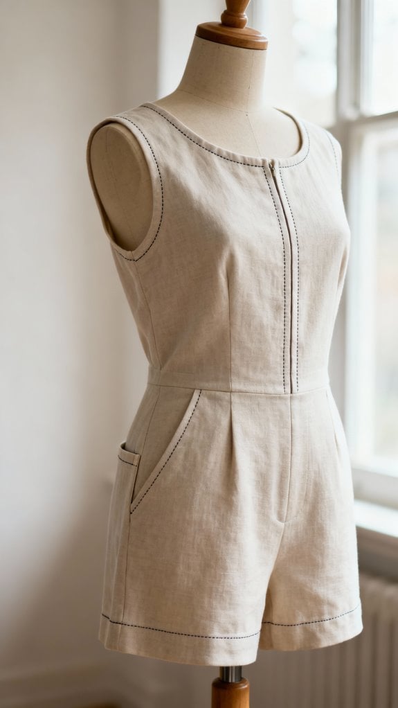 center seam romper construction