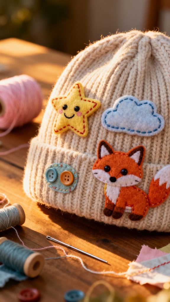 creative appliqu beanie designs