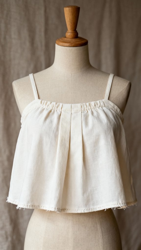 cropped babydoll top details