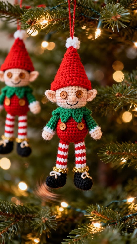dangling leg christmas elf decor