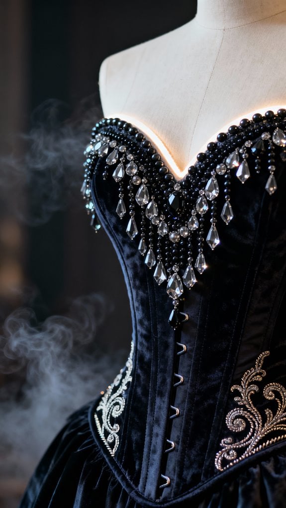 dramatic embellished theatrical corset